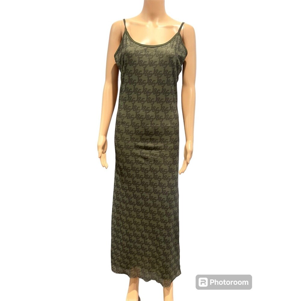 Jagger & Stone Jgr Stn Demi Mesh Adjustable Straps Maxi Dress Green Size US 10